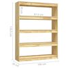vidaXL Boekenkast / kamerscherm 100x30x135,5 cm massief grenenhout