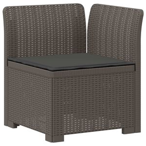 vidaXL E&eacute;npersoons Tuinbank met Kussen Rattan Look PP Lichtgrijs