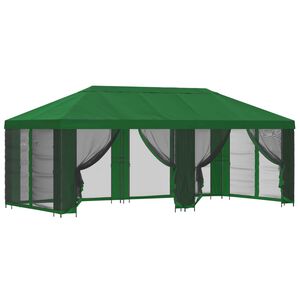 vidaXL Tuin Gazebo met Zijwanden 6 x 3 m Groen Polyester en staal
