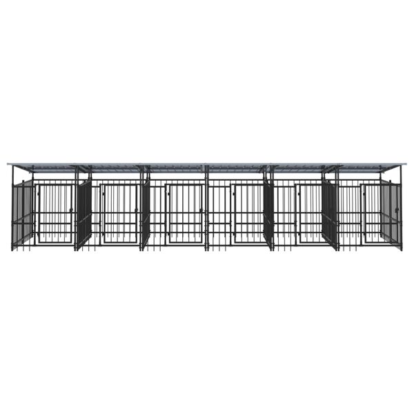 vidaXL Hondenkennel met dak 11,26 m&sup2; staal