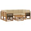 vidaXL Buiten bankenset 5 st Naturel Massief Acaciahout en Polyester