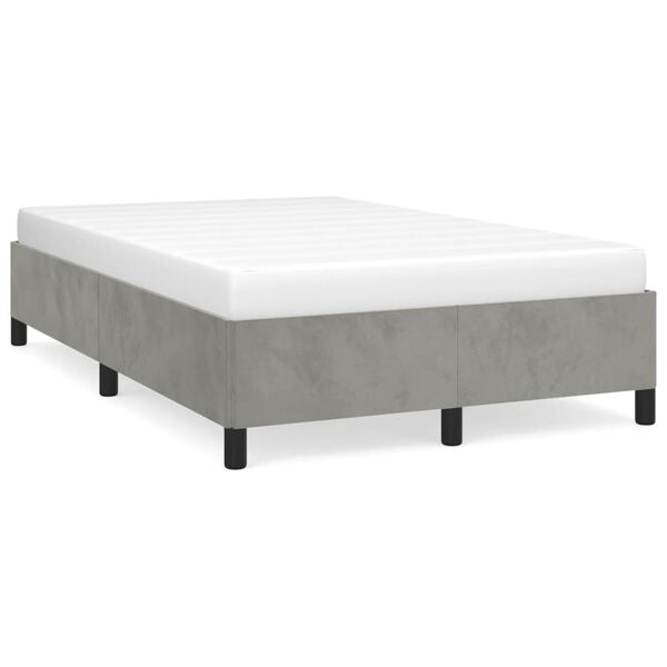 vidaXL Bedframe zonder matras 120x190 cm fluweel lichtgrijs