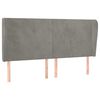 vidaXL Hoofdbord met randen 203x23x118/128 cm fluweel lichtgrijs