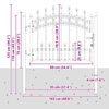 vidaXL Hekpoort met Spear Boven met slot Grijs 103 x 75 cm Staal