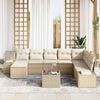 vidaXL Tuin Sofa Set met kussen 9 pcs Beige poly rattan