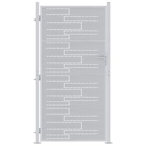 vidaXL Tuinpoort 85 x 174 cm Roestvrij staal Zilver Vergrendelbaar