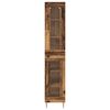 vidaXL Hoge kast 2 pcs Oud Hout Glas