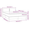 vidaXL Boxspring met matras stof lichtgrijs 140x190 cm