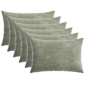 vidaXL Kussensloop 6 st HEERLEN Groen 30 x 50 cm Chenille Stof