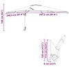 vidaXL Tuinparasol Bordeaux Rood 248,5 x 247,5 x 160 cm