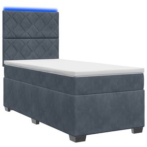 vidaXL Boxspringbed met matras Donkergrijs 80 x 200 cm Fluweel
