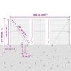 vidaXL Hek met Paal Grijs 1,6 x 10 m Staal en PVC