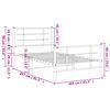 vidaXL Bedframe met hoofd- en voeteneinde metaal wit 100x200 cm