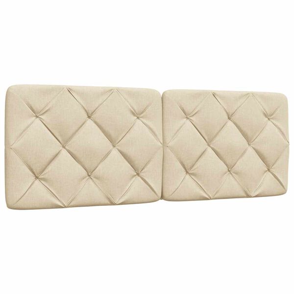 vidaXL Hoofdbordkussen 140 cm stof crèmekleurig