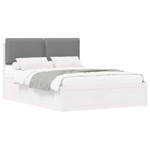 vidaXL Bedframe met Gevoerd Hoofdgedeelte Lichtgrijs 150 x 200 cm