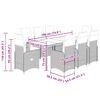 vidaXL 9-delige Bistroset met kussens poly rattan beige