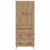 vidaXL Highboard Artisan Eiken 69,5 x 34 x 180 cm Bewerkt hout