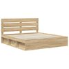 vidaXL Bedframe met hoofdeinde Sonoma 200 x 200 cm Massief grenenhout