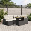 vidaXL 7-delige Loungeset met kussens poly rattan zwart