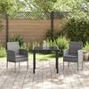 vidaXL Tuin eettafelset met kussen 3 pcs Grijs poly rattan