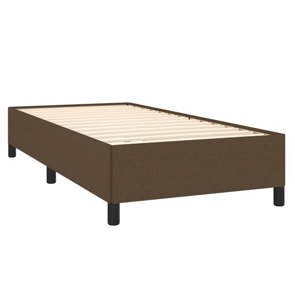 vidaXL Bedframe zonder matras 90x190 cm stof donkerbruin