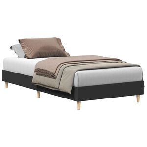 vidaXL Bedframe zonder matras 75x190 cm spaanplaat zwart