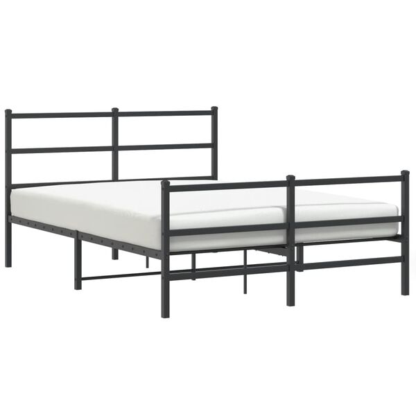 vidaXL Bedframe met hoofd- en voeteneinde&nbsp;metaal zwart 140x200 cm