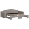 vidaXL Slaapbank met onderschuifbed 80x200 cm stof taupe