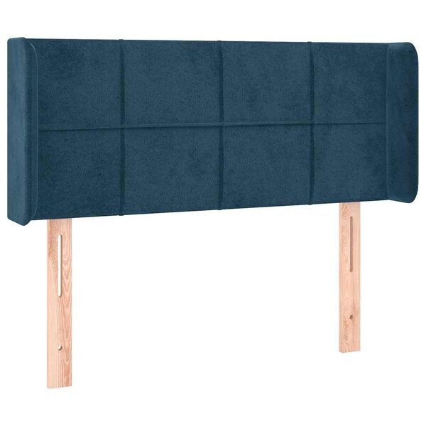 vidaXL Hoofdbord met randen 93x16x78/88 cm fluweel donkerblauw