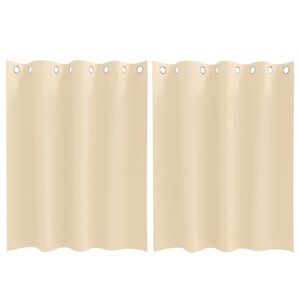 vidaXL Zwart-out Gordijnen met Ringen 2 pcs Cr&egrave;me 140 x 140 cm