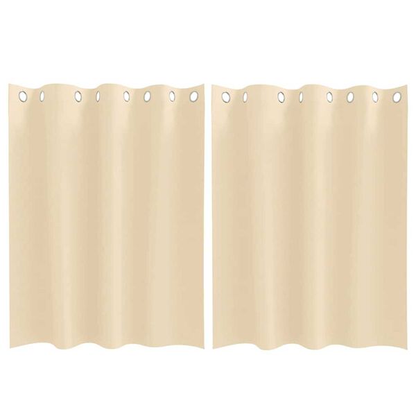 vidaXL Zwart-out Gordijnen met Ringen 2 pcs Crème 140 x 140 cm