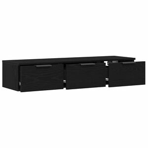 vidaXL Wandkast met lade Zwart Eiken 102 x 30 x 20 cm Bewerkt hout