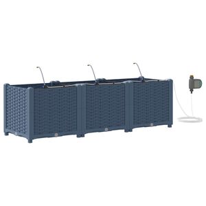 vidaXL Tuin Bloempot 3 pcs Grijs 120 x 40 x 37,5 cm Kunststof