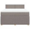 vidaXL Boxspring met matras stof taupe 160x200 cm