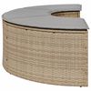 vidaXL Tuinvoetenbank met kussen poly rattan beige