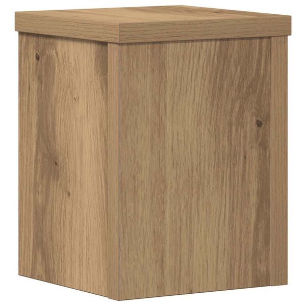vidaXL Plantenstandaards 2 st 15x15x20 cm hout artisanaal eiken