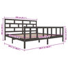 vidaXL Bedframe massief grenenhout grijs 200x200 cm
