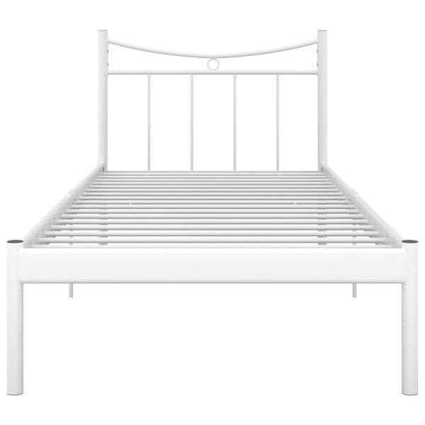 vidaXL Bedframe metaal wit 90x200 cm