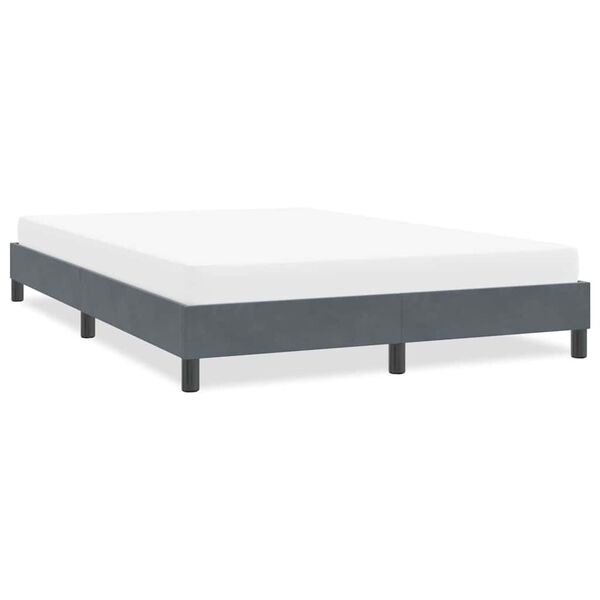 vidaXL Bedframe zonder matras 140x220 cm fluweel donkergrijs