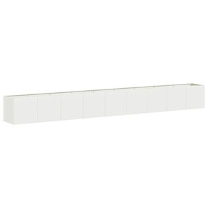 vidaXL Plantenbak 360x40x40 cm koudgewalst staal wit