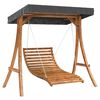 vidaXL Schommelbed met luifel vurenhout met teak afwerking