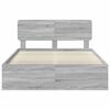 vidaXL Bedframe Grijs Sonoma 140 x 200 cm Massief grenenhout