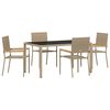 vidaXL Tuin eettafelset 5 st Beige poly rattan