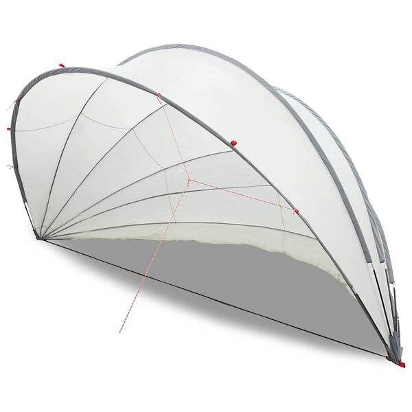vidaXL Pooldome Grijs en Oranje 592 x 590 x 275 cm