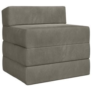 vidaXL Vouwbare Bankbed Lichtgrijs 200 x 70 x 15 cm Fluweel