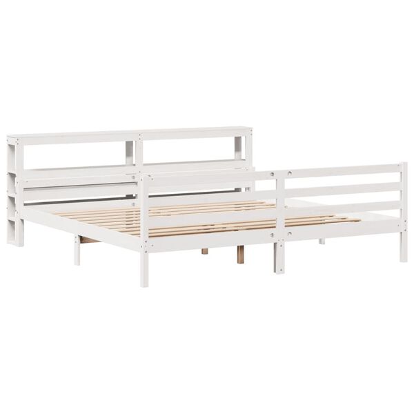 vidaXL Bedframe met hoofdeinde zonder matras 180x200 cm wit