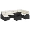 vidaXL Tuin Sofa Set met kussen met opslag 9 pcs Zwart Poly riet