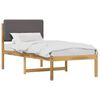 vidaXL Bedframe met gestoffeerd hoofdbord Whitewash en lichtgrijs