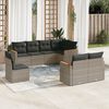 vidaXL 8-delige Loungeset met kussens poly rattan grijs