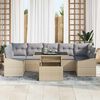 vidaXL Tuin Sofa Set met kussen 8 pcs beige en lichtgrijs poly rattan